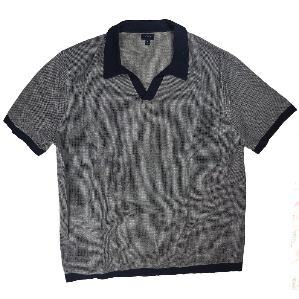 J. Crew Blue Merino Wool Blend Johnny Collar Sweater Polo Men's Size XL